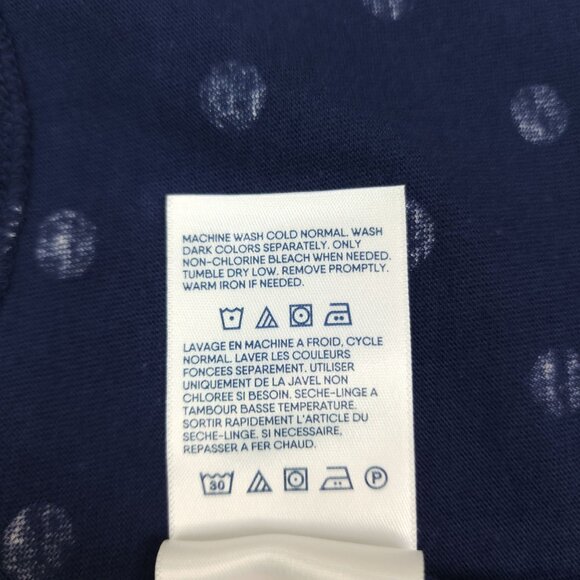 Lands End Womens Polka Dot Sleeveless Cotton Shift Dress Navy White Size M - Picture 8 of 9